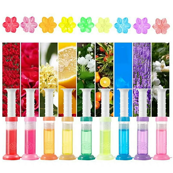 Biplut Toilet Cleaner Gel Small Flower Shape Aromatic Large Capacity Sealed Needle Design Remove Odors Multi Flavors Toilet Air Freshener Fragrance Deodorant for Bathroom (Cyan)