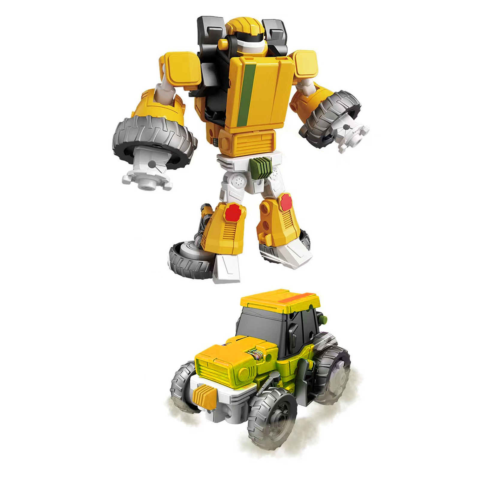 Biplut Transform Car Robot Vehicles Toy Robot Transformer Toy Various Style Aircraft Tractor Tank Train Cartoon Model Toy Collectible -15cm Robot Transforming for Children Birthday Gift (Light Yellow) - image 1 of 13