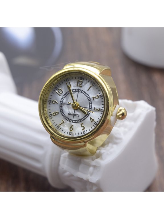 Watch Ring Decorative Clear Dial Jewelry Clock Quartz Analog Finger Ring Watch for Adult