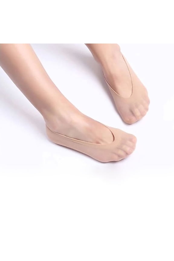 Women's Short Socks 1 Pair Ultra-thin Summer Invisible Stockings Set Shallow Mouth Socks Breathable Ice Silk Silicone Boat Socks Non-slip Anti-drop Heel Low Top Socks (Deep Beige)