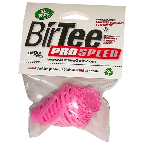 NEW BirTee Pro Speed Golf Tees Plastic 8 Pack, 8 Sizes - Pink