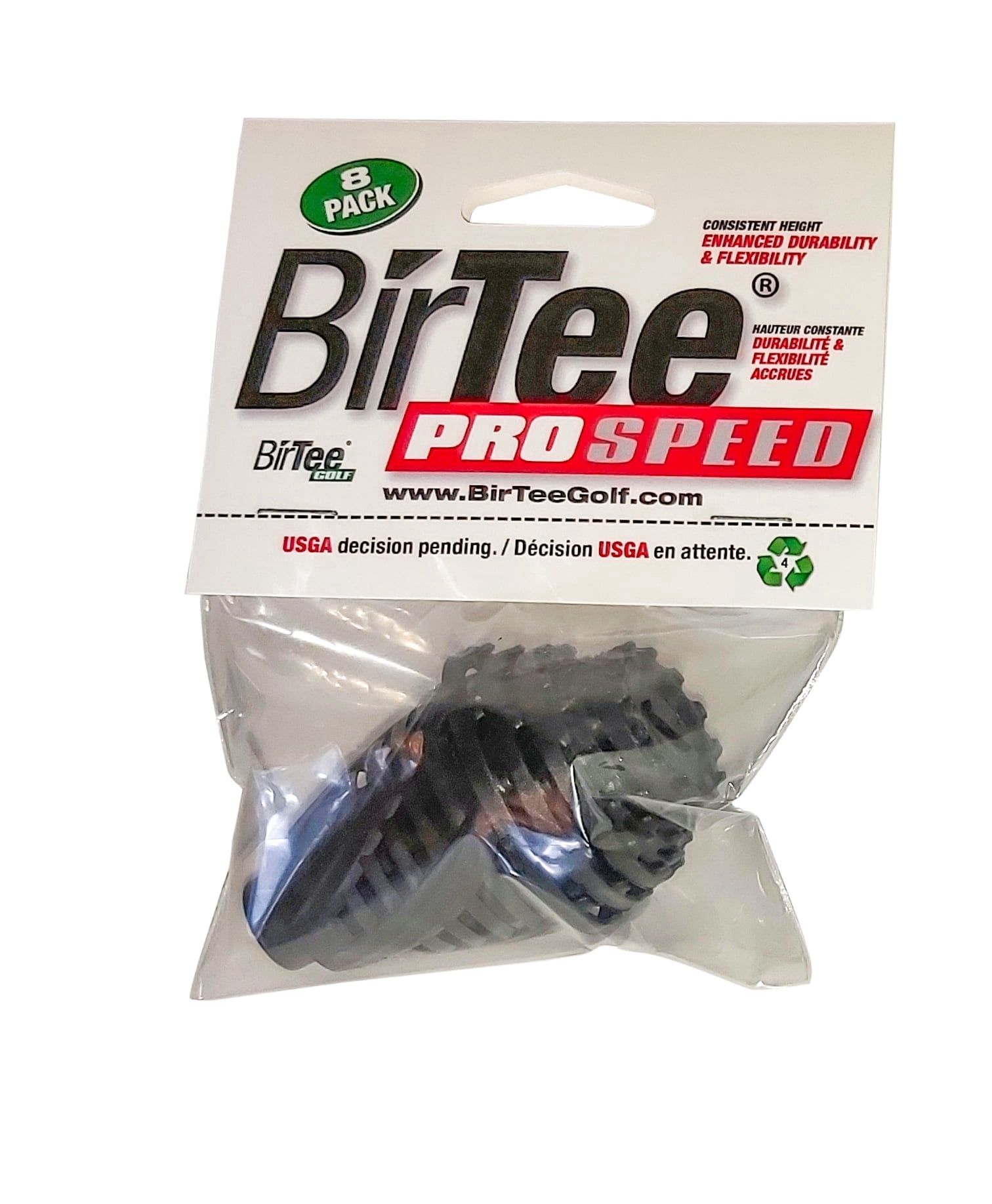 BirTee Golf Tees - PRO Speed Version with Enhanced Durability - 8 Pack. Indoor Golf Tees/Golf Simulator Tees/Winter Golf Tees
