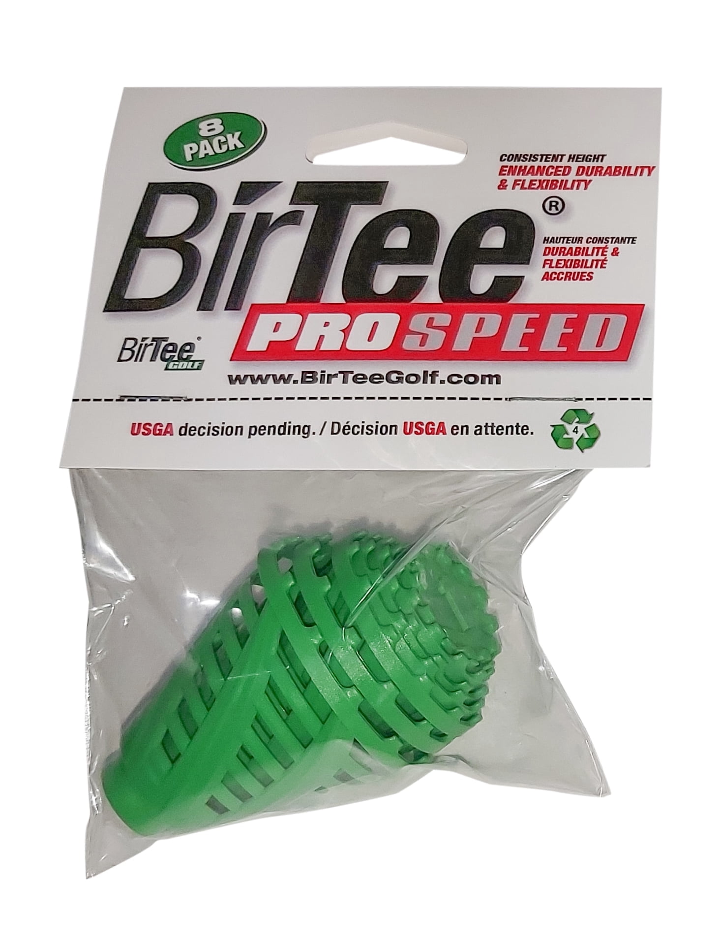 BirTee Golf Tees - PRO Speed Version with Enhanced Durability - 8 Pack. Indoor Golf Tees/Golf Simulator Tees/Winter Golf Tees