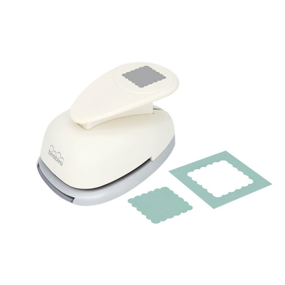 Bira Craft 1 1/2 x 1 1/2 inch Scalloped Square Lever Action Craft Punch for Paper Crafting (2 inch Square measured diagonally)