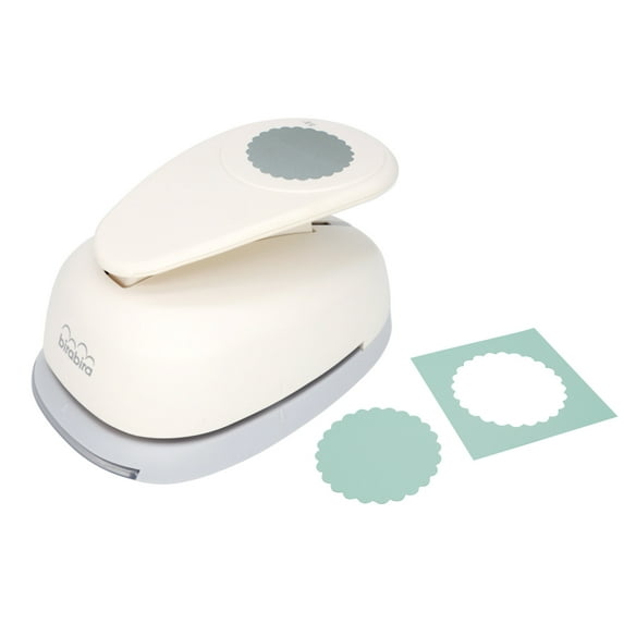 Bira Craft 3.5 inch Scalloped Circle Lever Action Extra Large Craft Punch for Paper Crafting Scrapbooking
