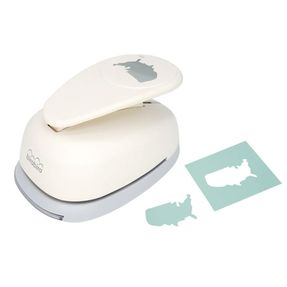 Bira Craft 3.5 inch United States Map Shape Lever Action Extra Large Craft Punch, Memorial Day Punch, Veterans Day Punch for Paper Crafting Scrapbooking (3.5 inch Measured diagonally)