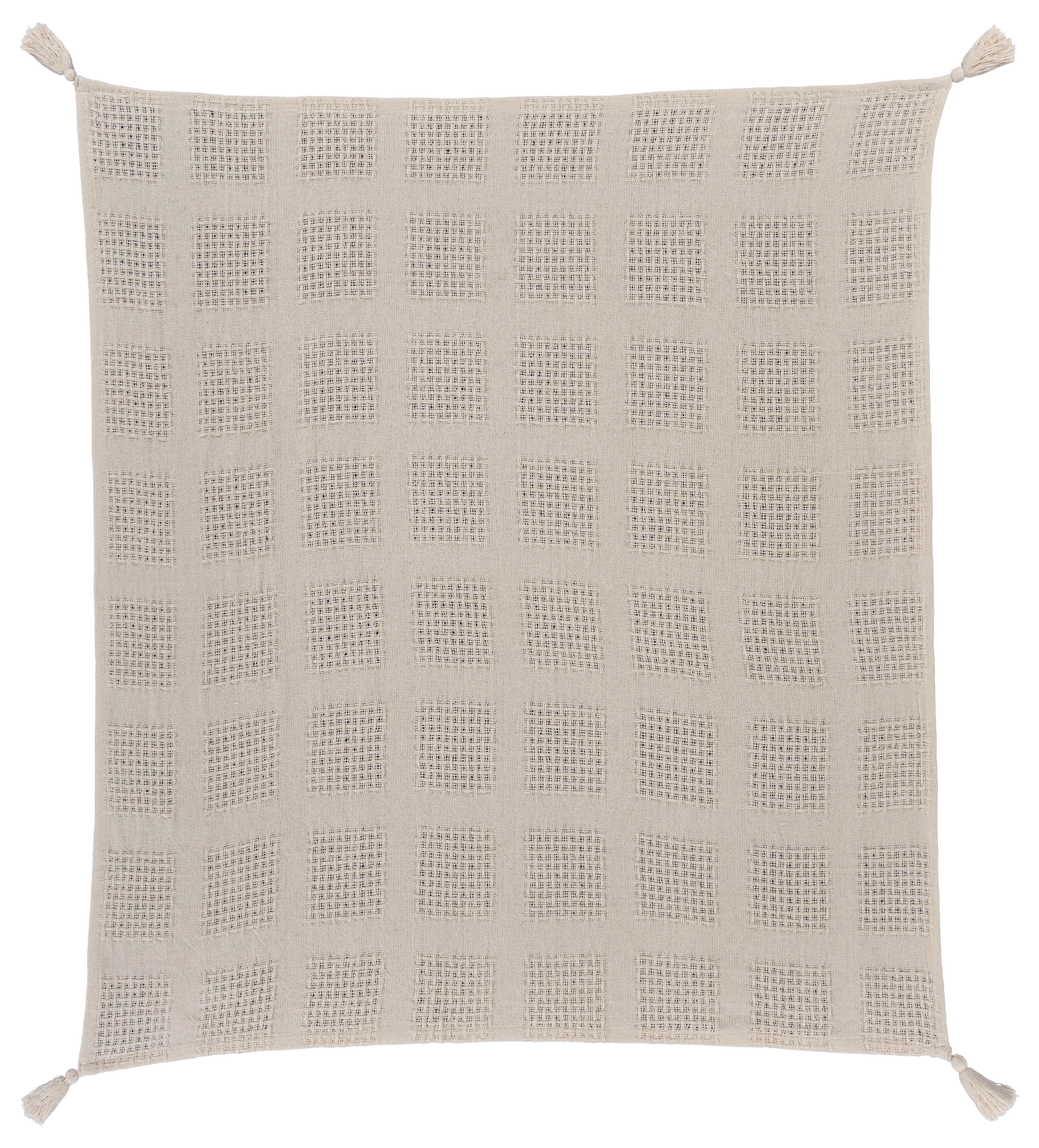 Cozy Harbor Organic Cotton Reversible Throw Blanket, Cream, 50" x 60"