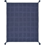 Birch Barbery Harbor Solid Organic Cotton Reversible Throw Blanket, Indigo, 50" x 60"