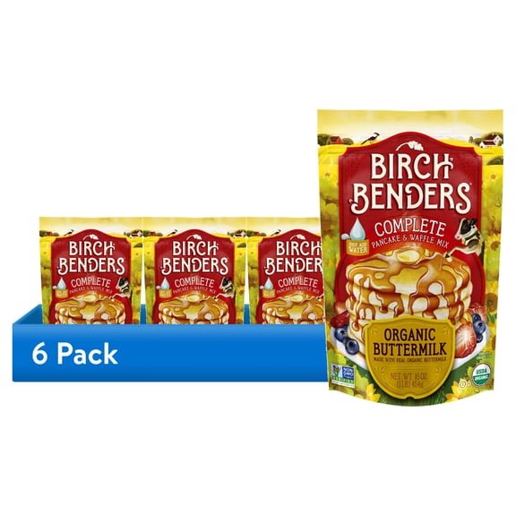 (6 pack) Birch Benders Organic Buttermilk Pancake & Waffle Mix, 16oz