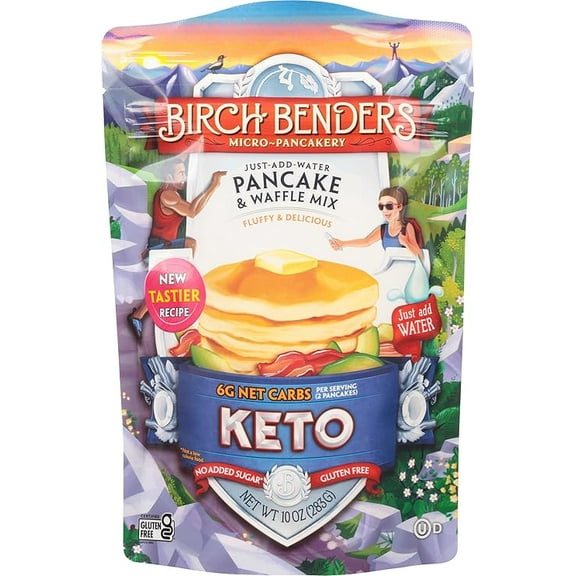 Birch Benders Griddle Cakes, Pancake Waffle Mix Keto, 10 Ounce ( Pack of 2 )