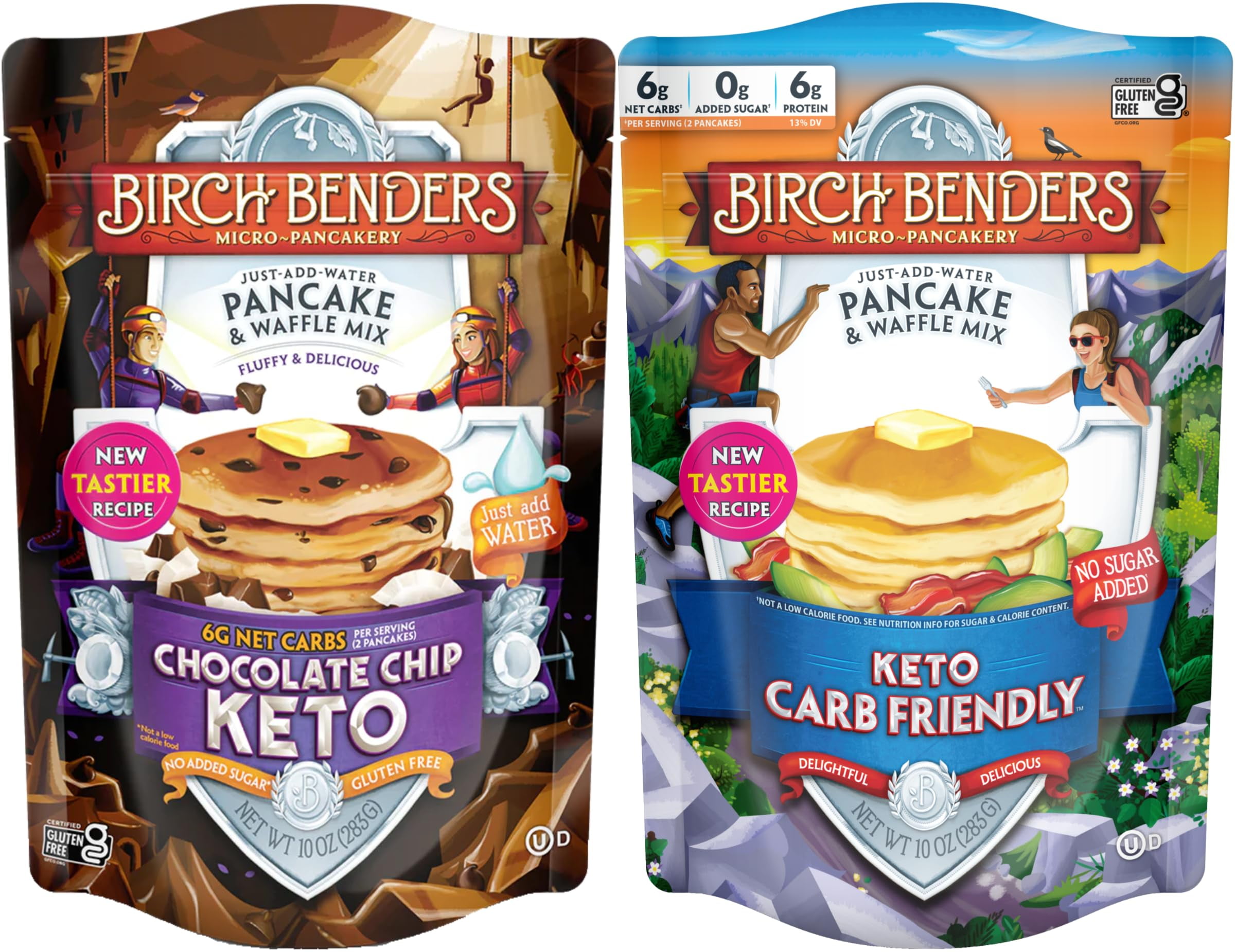 Birch Benders Keto Pancake AIF4 & Waffle Mix, Chocolate Chip & Original