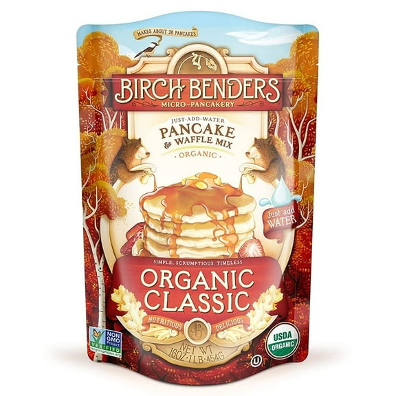 Birch Benders Organic Pancake & Waffle Mix Classic Recipe 16 oz Pack of 2