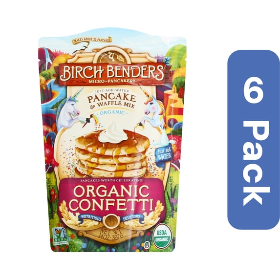 Birch Benders Pancake Waffle Mix Confetti 14 oz (Pack of 6)