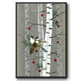 thumbnail image 1 of Birch Birds II - Framed Gallery Wrapped Holiday Canvas - 27 x 41 - Black Frame, 1 of 8