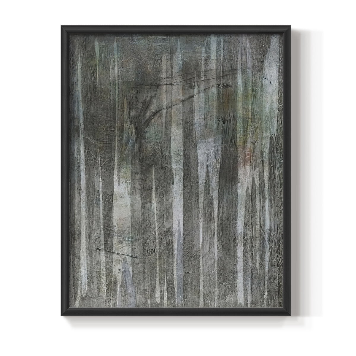 Birch Forest Abstracts II Framed Print in Black Solid Wood Framed Print No Nail Hanging
