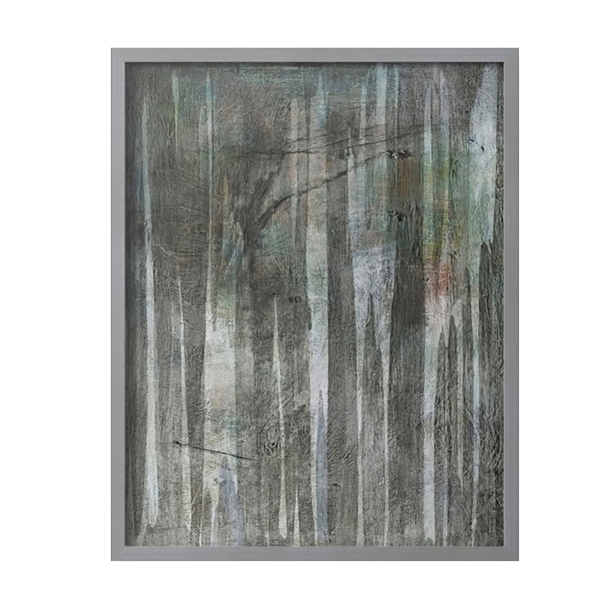 Birch Forest Abstracts II Framed Print in Gray Solid Wood Framed Print No Nail Hanging