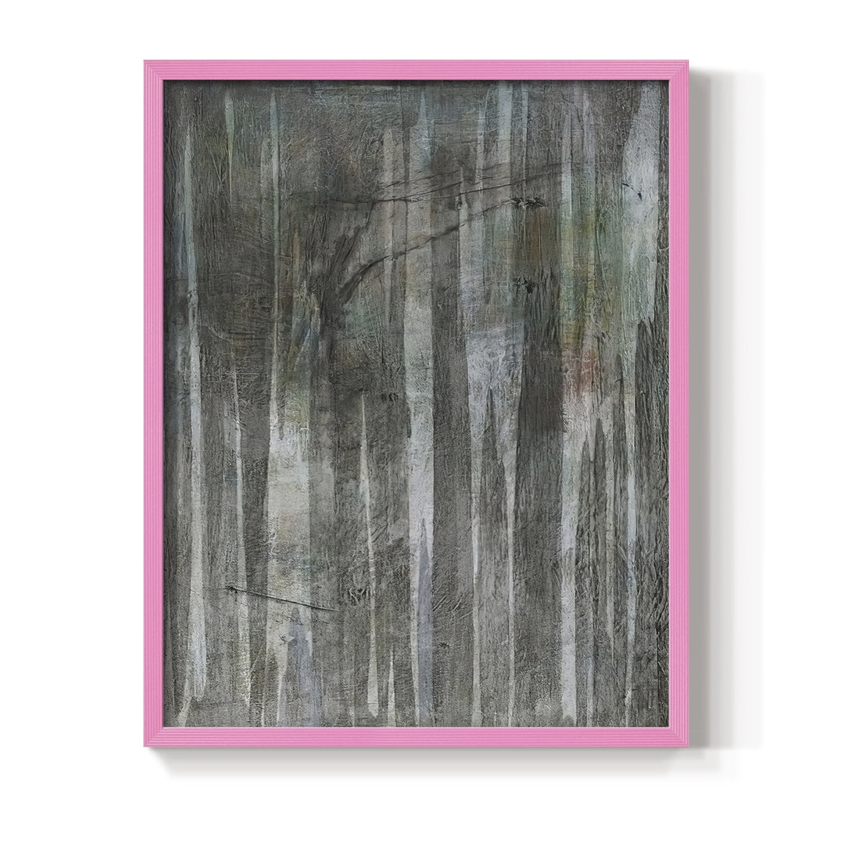 Birch Forest Abstracts II Framed Print in Pink Solid Wood Framed Print No Nail Hanging