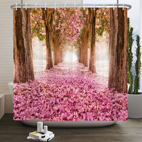 Birch Forest Trees Shower Curtain Natural Landscape Prints Fabric Waterproof Polyester Bathroom Curtains Decoration with