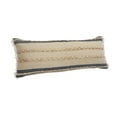 thumbnail image 1 of Birch Harbor Atlantis Denim Blue and Taupe Lumbar Pillow with Jute Braiding and Fringe, 1 of 7