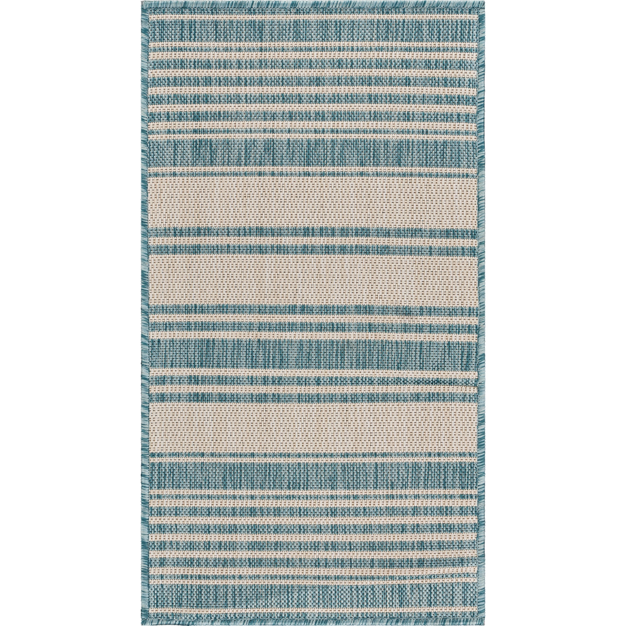Birch Harbor Coastal Beach Bay Striped Indoor andOutdoor Accent Rug ...