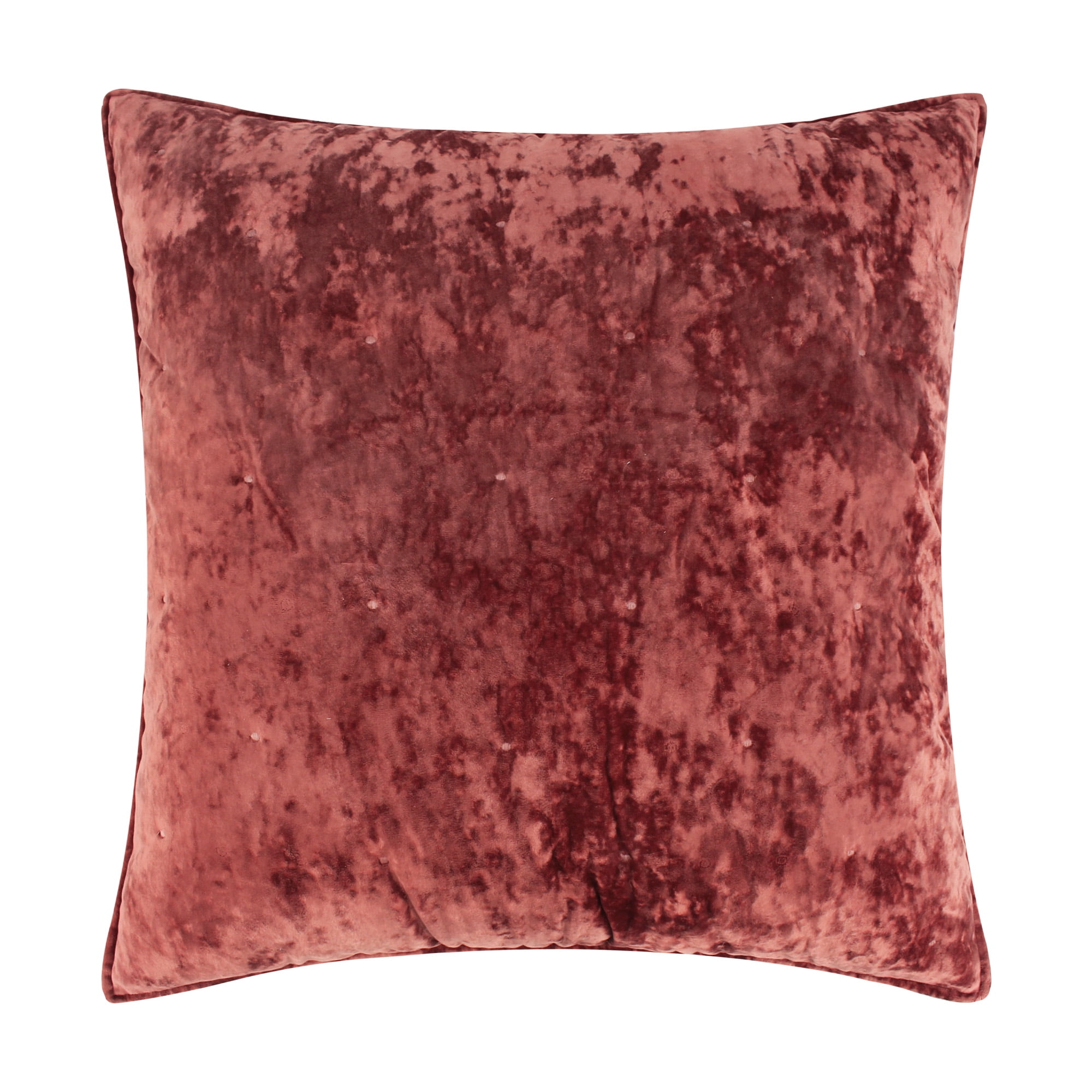 Birch Hill by Levtex Home - Velvet Spice Quilt - Euro Sham - Persimmon/Rust - Velvet - Dot Stitch Quilting - Quilt (26x26in.) - Reversible - Polyester