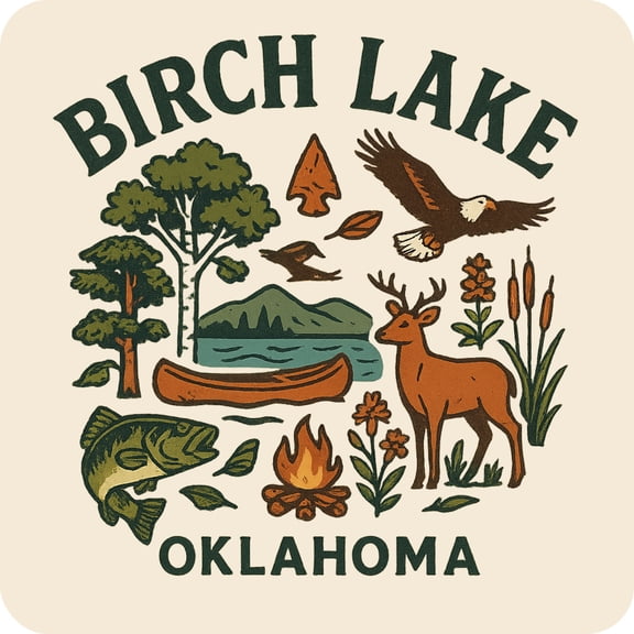 Birch Lake Oklahoma Keepsakes Souvenir Vinyl Sticker – Destination Travel Keepsake Collectible (3-Inches Wide)