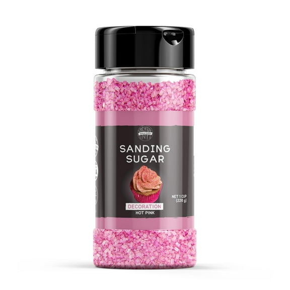 Birch & Meadow 1 Cup of Pink Sanding Sugar, Dessert Topping, Hot Pink Color
