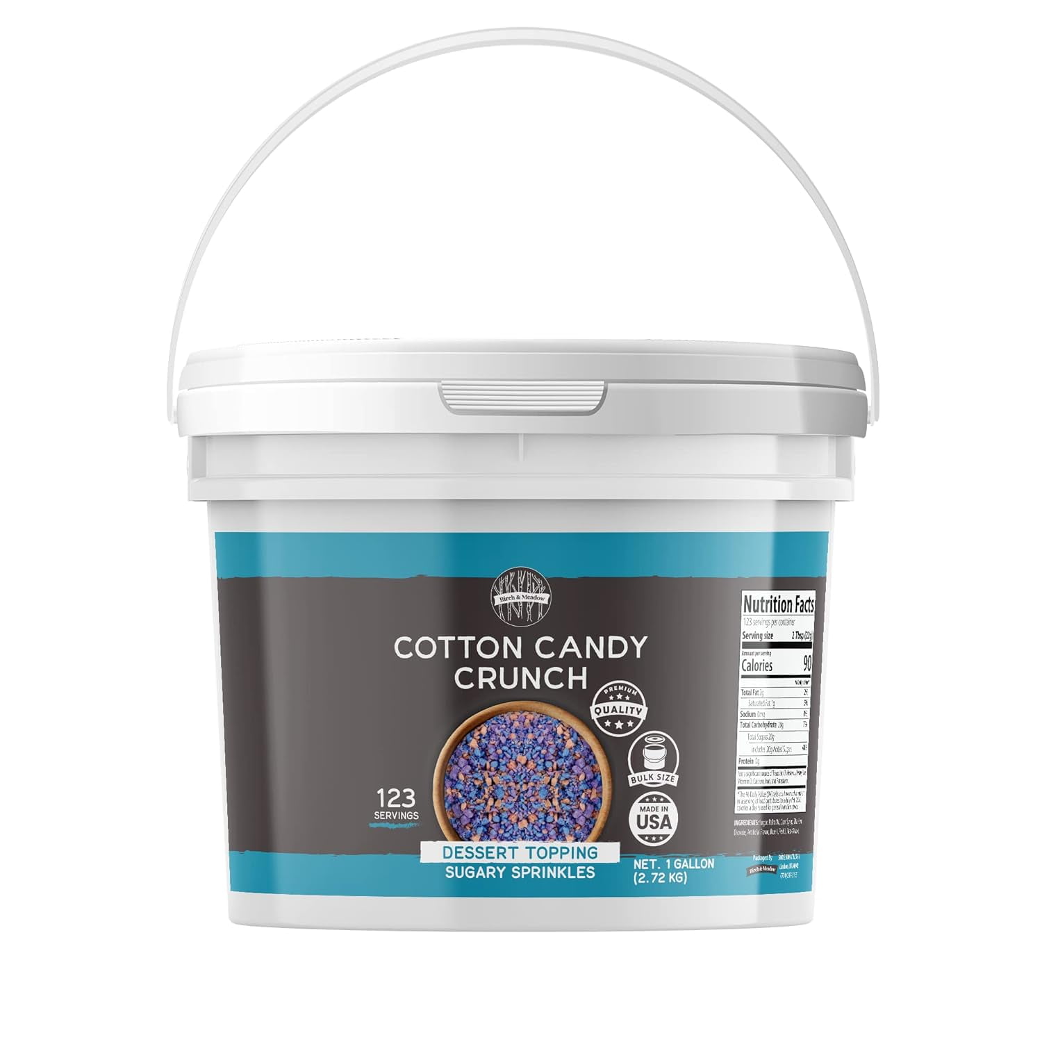 Birch & Meadow 1 Gallon of Cotton Candy Crunch, Ice Cream Topping