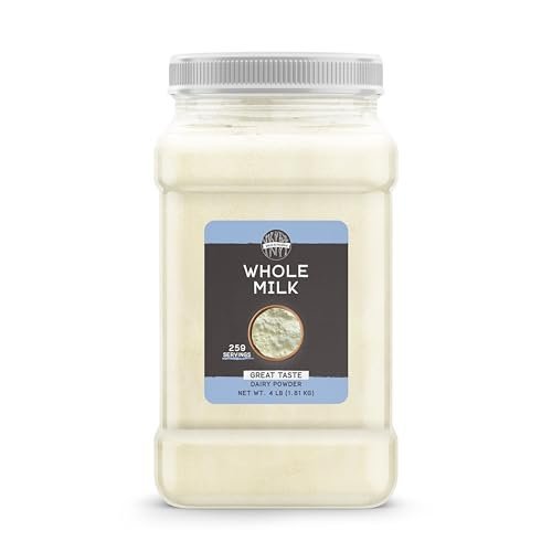 Birch & Meadow 1 Gallon of Whole Milk Powder, Light Sweet Taste, Food Storage 64 Ounce