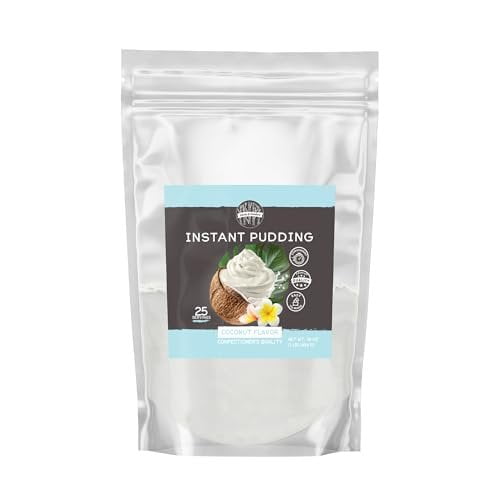Birch & Meadow 1 lb, Coconut Instant Pudding, Mix in Minutes, Snack, Filling, Dessert