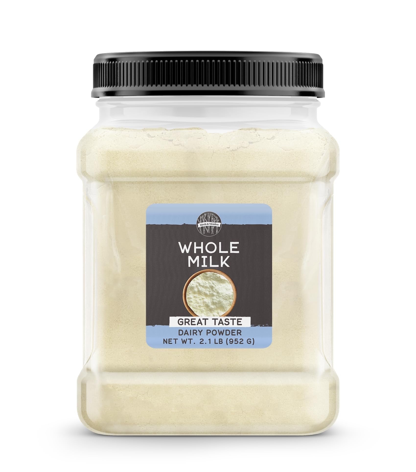 Birch & Meadow 2.1 lb of Whole Milk Powder, Light Sweet Taste, Food Storage 33.6 Ounce