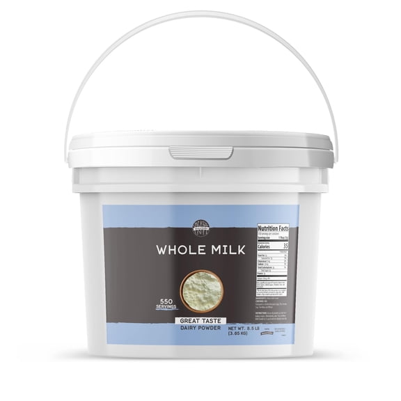 Birch & Meadow 2 Gallon Bucket of Whole Milk Powder, Light Sweet Taste 136 Ounce