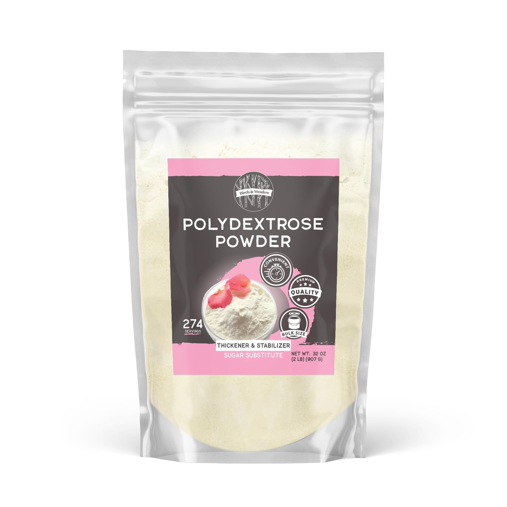 Birch & Meadow 2lb of Polydextrose Powder, Sugar Substitute, Stabilizer ...