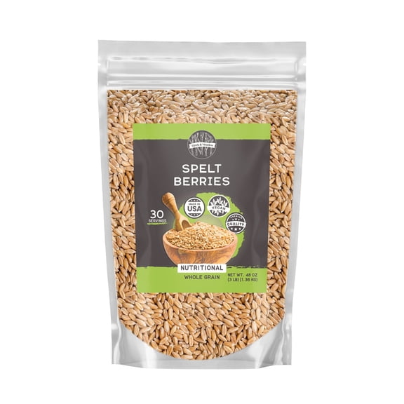 Birch & Meadow 3 lb of Spelt Berries, Dehulled, Non-GMO, Non-Irradiated