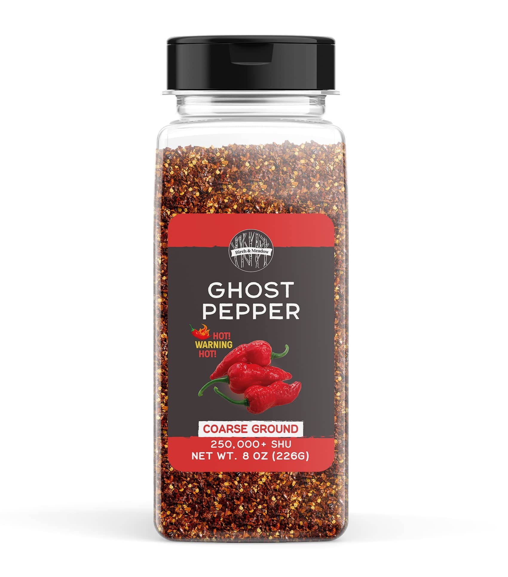 Birch & Meadow 8 oz of Ghost Pepper Flakes, Bhut Jolokia Flakes, Extremely Hot