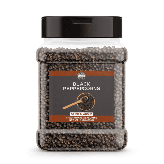 Birch & Meadow Black Peppercorns, Traditional Spice, Dried & Whole, Grinder Refill 16 Ounces