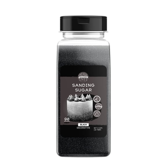 Birch & Meadow Black Sanding Sugar, 1 lb, Colorful Sugar Crystals for Festive Holiday Baking