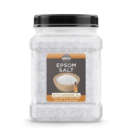 Birch & Meadow Epsom Salt with Cashmere Oil, 4 lb, Magnesium Sulfate, Bath Soak