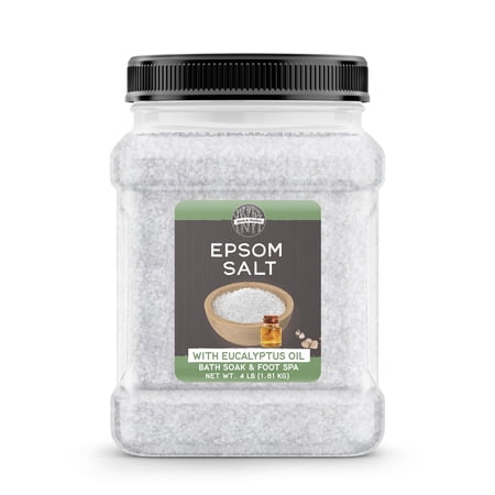 Birch & Meadow Epsom Salt with Eucalyptus Oil, 4 lb, Magnesium Sulfate, Bath Soak, Healing & Cleansing