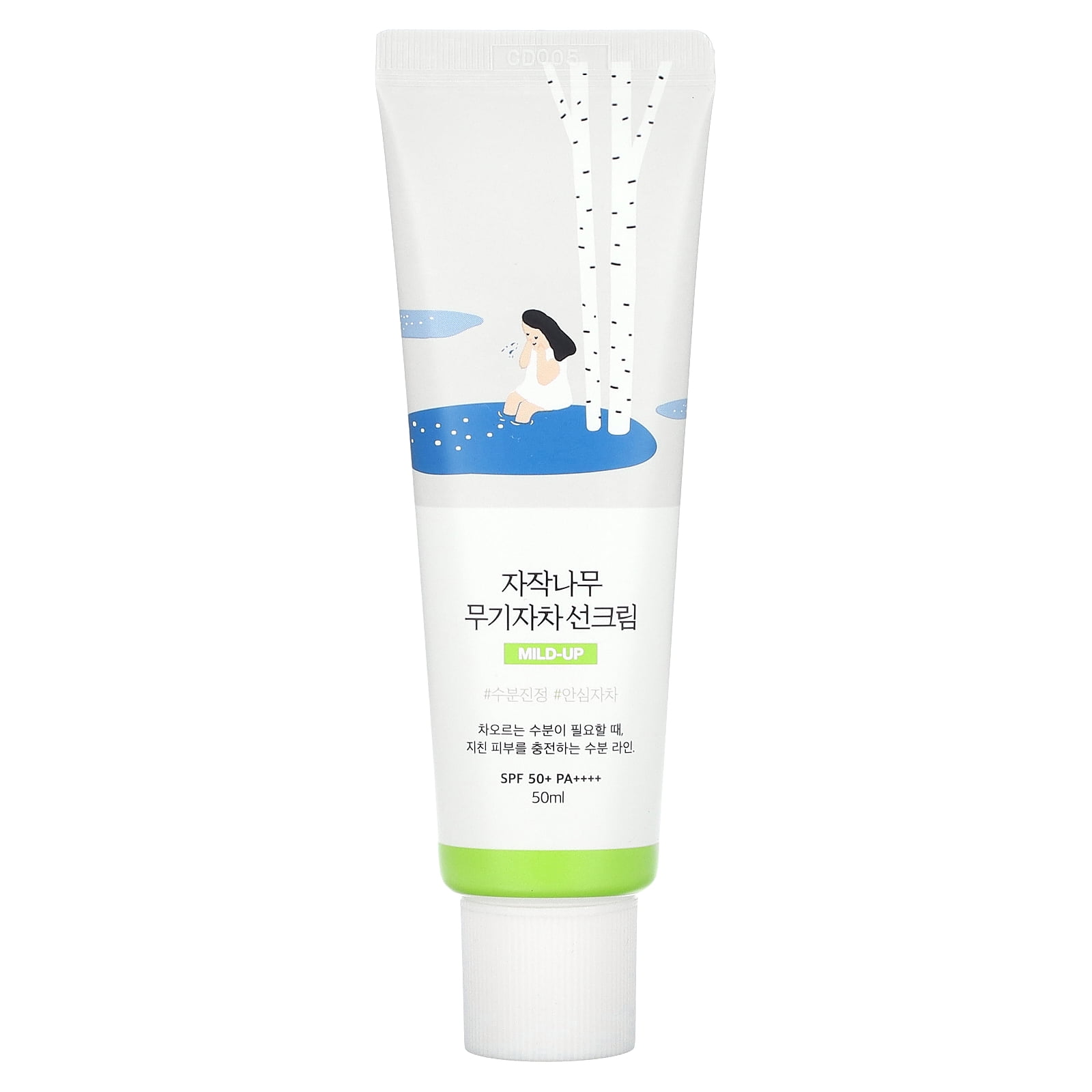 Birch Moisturizing Mild-Up Sunscreen, SPF 50+ PA++++, 50 ml, Round Lab