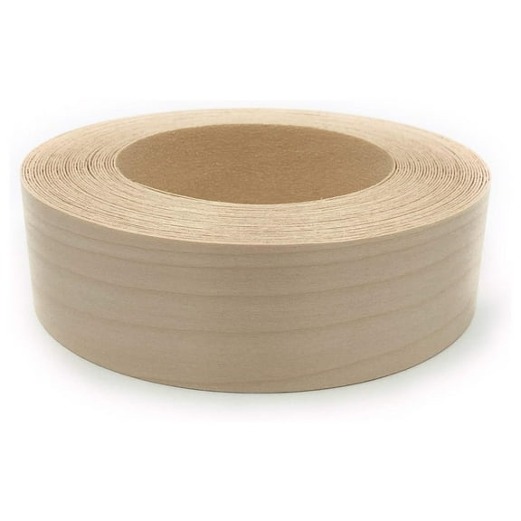 Birch Preglued 1 1/2" X 50' Roll, Wood Veneer Edge Banding, Flexible Wood Tape, Easy Application Iron On with Hot Adhesive. Smooth Sanded Finish. High Quality. Made in USA.