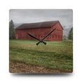 thumbnail image 1 of U R There Photography Birch Road Red Rustic Farmhouse Acrylic Analog Wall Clock, 1 of 6