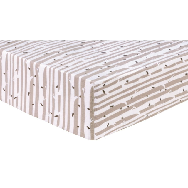 Birch Stripe Deluxe Flannel Fitted Crib Sheet