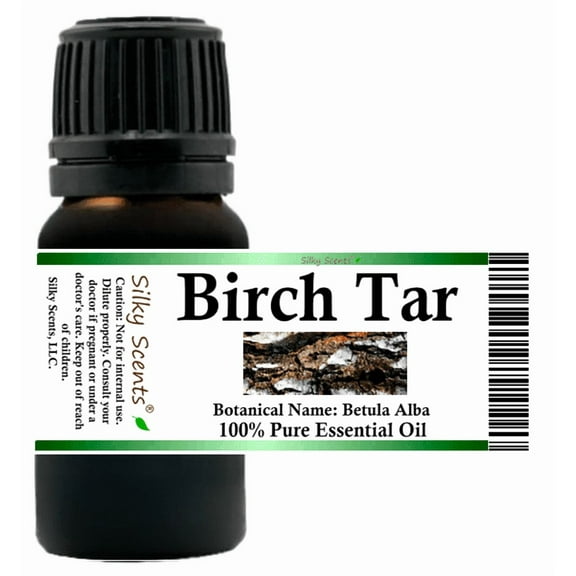 Birch Tar Essential Oil 5 ml (1/6 fl oz) - 100% Pure and Natural by Silky Scents