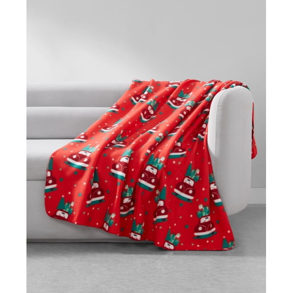 Birch Trail Holiday Printed Fleece Throw, 50¨ x 60¨, Red