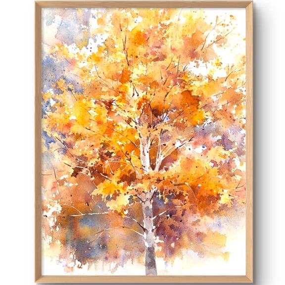 Birch Tree Art Aspen Tree Wall Art Fall Wall Decor Style Autumn, Unframed Paper Print
