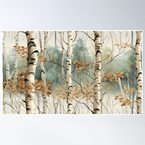 Birch Tree Birch Poster Wall Art, Modern Wall Decor, 12x18 UNFRAMED