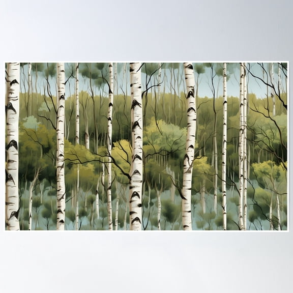 Birch Tree Birch Poster Wall Art, Modern Wall Decor, 24x36 UNFRAMED