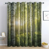 Birch Tree Blackout Curtains For Bedroom Living Room, Forest Nature Curtains & Home Decor, Natural Landscape Window Curtains, Thermal Room Darkening Grommet Drapes 26"W x 45"L (Pack of 2)