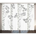 thumbnail image 1 of Ambesonne Birch Tree Curtains 2 Panel Set, Autumn Woods, 108" x 84", Grey White, 1 of 3